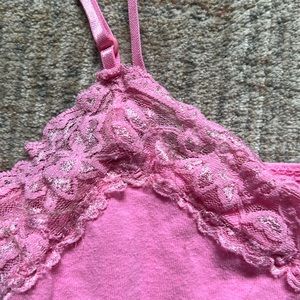 Pink lace tank top size small